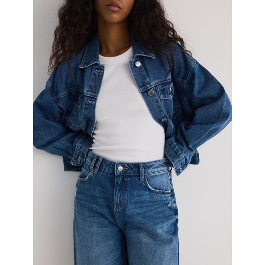 Jeansy damskie Reserved niebieskie 