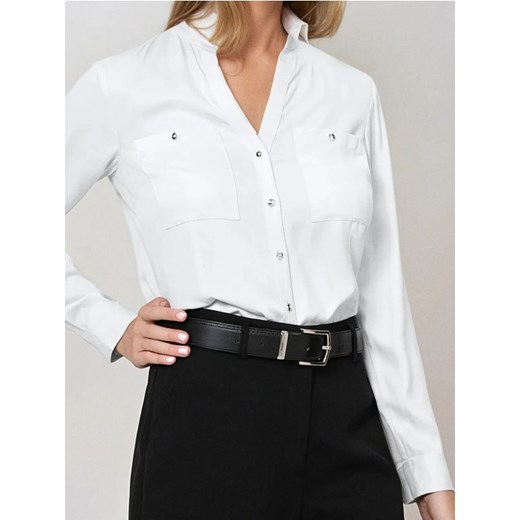 Sinsay - Koszula slim fit - kremowy ze sklepu Sinsay w kategorii Koszule damskie - zdjęcie 179170253