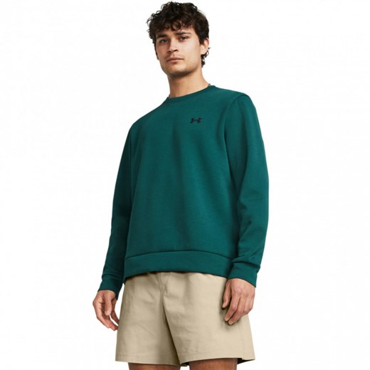 Męska bluza treningowa nierozpinana bez kaptura Under Armour UA Unstoppable Flc Crew - zielona ze sklepu Sportstylestory.com w kategorii Bluzy męskie - zdjęcie 179170532