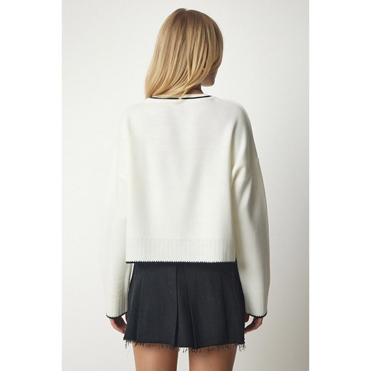 Happiness Istanbul Sweter w kolorze białym Happiness Istanbul onesize wyprzedaż Limango Polska