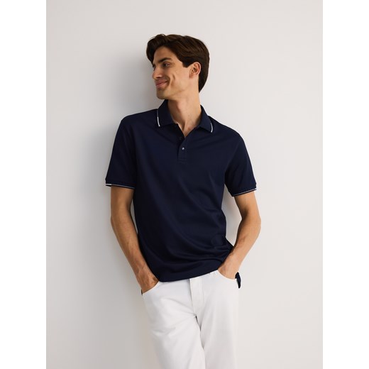 Reserved - Koszulka polo regular fit - granatowy ze sklepu Reserved w kategorii T-shirty męskie - zdjęcie 179174253