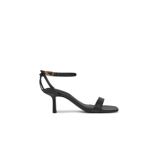 Tommy Hilfiger Sandały Leather Knots Kitten Sandal FW0FW08424 Czarny ze sklepu MODIVO w kategorii Sandały damskie - zdjęcie 179175972