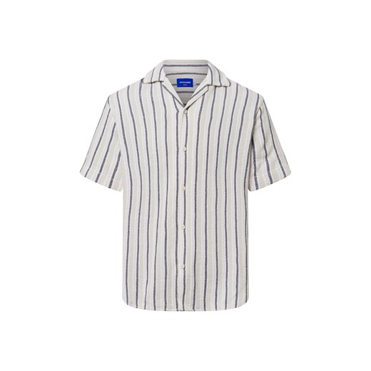 Jack & Jones Męska koszula casual - Jorcoba Mężczyźni Comfort Fit Bawełna beżowy w paski ze sklepu vangraaf w kategorii Koszule męskie - zdjęcie 179179490