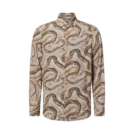 Drykorn Męska koszula casual - Ramis Mężczyźni Modern Fit wiskoza brązowy wzorzysty ze sklepu vangraaf w kategorii Koszule męskie - zdjęcie 179179491