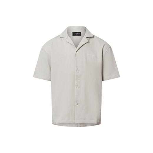 PEGADOR Męska koszula casual - Troy Mężczyźni Comfort Fit jasny szary wypukły wzór tkaniny ze sklepu vangraaf w kategorii Koszule męskie - zdjęcie 179179501