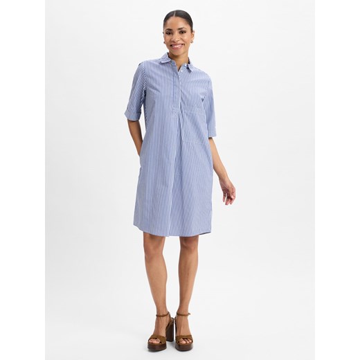 Marie Lund Sukienka damska - Lisa Kobiety Bawełna niebieski jednolity ze sklepu vangraaf w kategorii Sukienki - zdjęcie 179179533