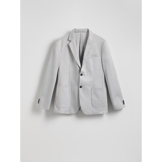 Reserved - Marynarka slim fit z domieszką wiskozy - jasnoszary Reserved M Reserved