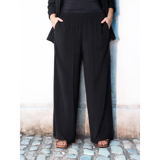 Sinsay - Wiskozowe spodnie wide leg PLUS SIZE - czarny Sinsay 3XL Sinsay