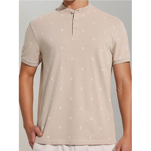 Sinsay - Koszulka z nadrukiem allover - beżowy ze sklepu Sinsay w kategorii T-shirty męskie - zdjęcie 179180911