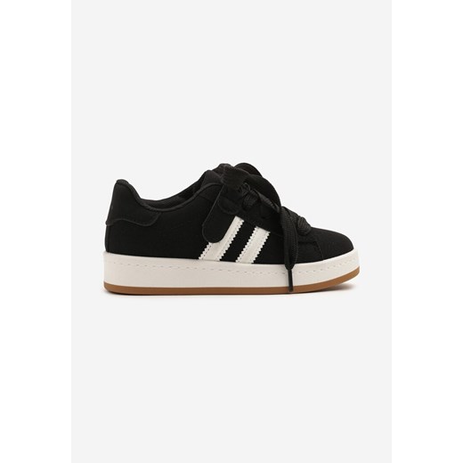 Czarne Buty Sportowe Streetwearowe Tenisówki z Szerokimi Sznurówkami Silriti ze sklepu renee.pl w kategorii Trampki dziecięce - zdjęcie 179181140
