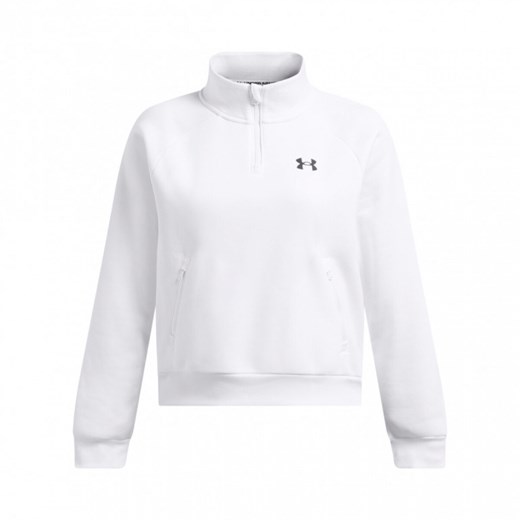 Damska bluza treningowa Under Armour UA  Armour Fleece Pro  Zip - biała ze sklepu Sportstylestory.com w kategorii Bluzy damskie - zdjęcie 179181220
