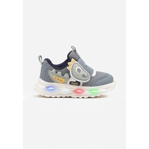 Niebieskie Buty Sportowe Sneakersy Ozdobione Dinozaurem 3D Setonia ze sklepu born2be.pl w kategorii Buty sportowe dziecięce - zdjęcie 179181271