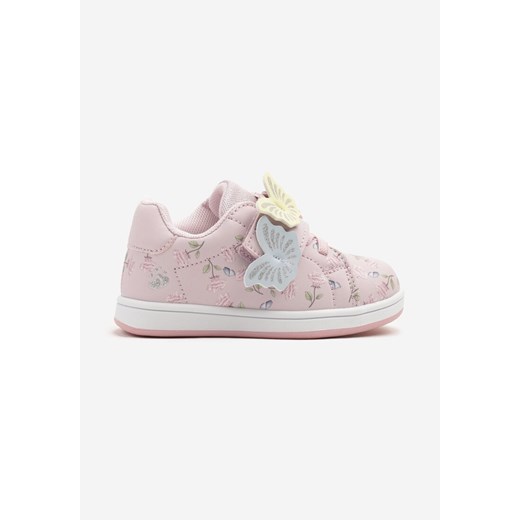 Różowe Buty Sportowe Sneakersy ze Skórzaną Wkładką i Aplikacjami Nilavira ze sklepu born2be.pl w kategorii Buty sportowe dziecięce - zdjęcie 179181370