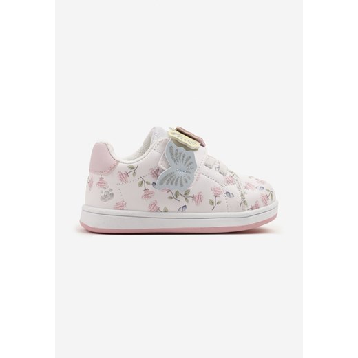 Białe Buty Sportowe Sneakersy ze Skórzaną Wkładką i Aplikacjami Nilavira ze sklepu born2be.pl w kategorii Buty sportowe dziecięce - zdjęcie 179181373