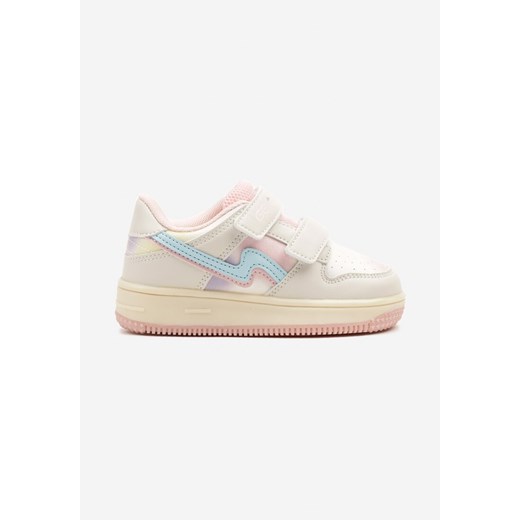 Białe Buty Sportowe Sneakersy z Ozdobnymi Przeszyciami i Zapięciem na Rzep Sonarovia ze sklepu renee.pl w kategorii Buty sportowe dziecięce - zdjęcie 179181421