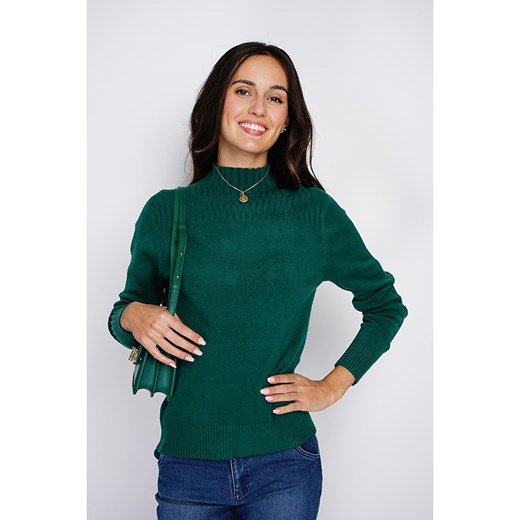 ASSUILI Sweter w kolorze ciemnozielonym 40 promocyjna cena Limango Polska