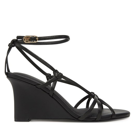 Sandały Tommy Hilfiger Metal Leather Knots Wedge Sandal FW0FW08801 Złoty Tommy Hilfiger 37 eobuwie.pl