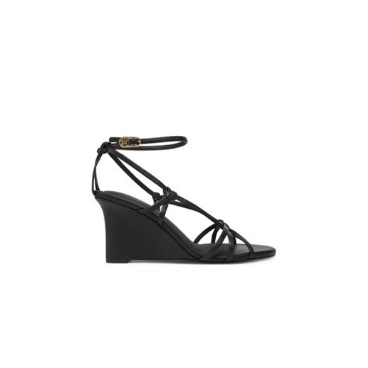 Tommy Hilfiger Sandały Metal Leather Knots Wedge Sandal FW0FW08801 Złoty Tommy Hilfiger 39 MODIVO