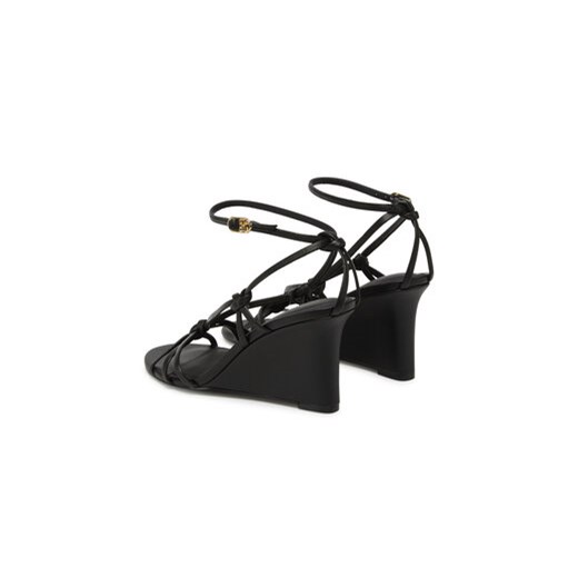 Tommy Hilfiger Sandały Metal Leather Knots Wedge Sandal FW0FW08801 Złoty Tommy Hilfiger 42 MODIVO