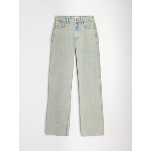 Sinsay - Jeansy wide leg high waist - zielony ze sklepu Sinsay w kategorii Jeansy damskie - zdjęcie 179185812