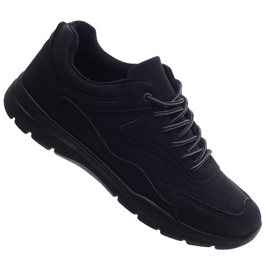 Czarne sznurowane męskie buty sportowe /A9-3 17359 T483/ ze sklepu Pantofelek24.pl w kategorii Trampki męskie - zdjęcie 179186173