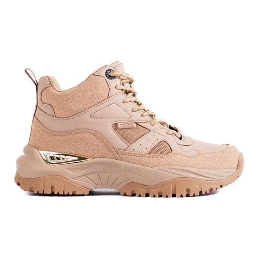 Sneakersy damskie Big Star KK274355 beżowy ze sklepu ButyModne.pl w kategorii Buty sportowe damskie - zdjęcie 179187073