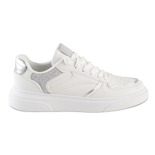 Sneakersy damskie białe ze sklepu ButyModne.pl w kategorii Buty sportowe damskie - zdjęcie 179187283