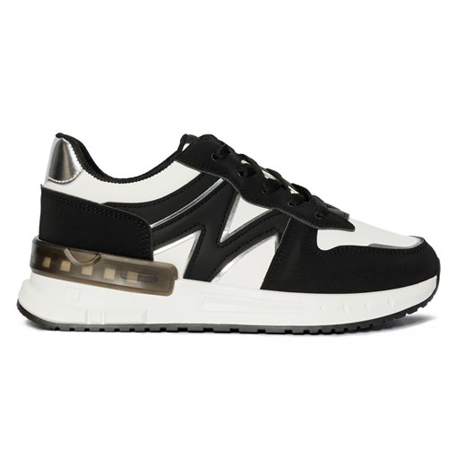 Czarne wygodne sneakersy damskie białe ze sklepu ButyModne.pl w kategorii Buty sportowe damskie - zdjęcie 179187470