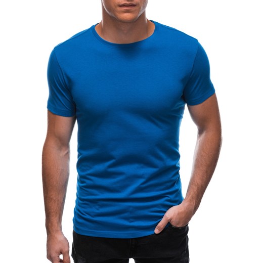 T-shirt męski basic EM-TSBS-0100 - niebieski ze sklepu Edoti w kategorii T-shirty męskie - zdjęcie 179189990