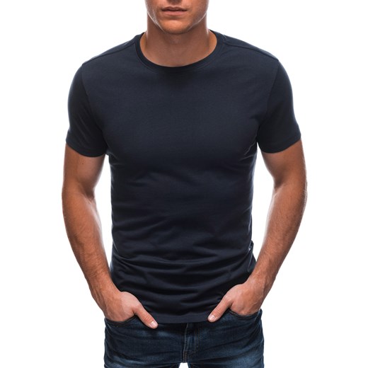 T-shirt męski basic EM-TSBS-0100 - granatowy ze sklepu Edoti w kategorii T-shirty męskie - zdjęcie 179190013