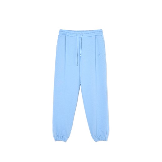 Cropp - Niebieskie dresowe joggery z grubego materiału - błękitny ze sklepu Cropp w kategorii Spodnie męskie - zdjęcie 179190030