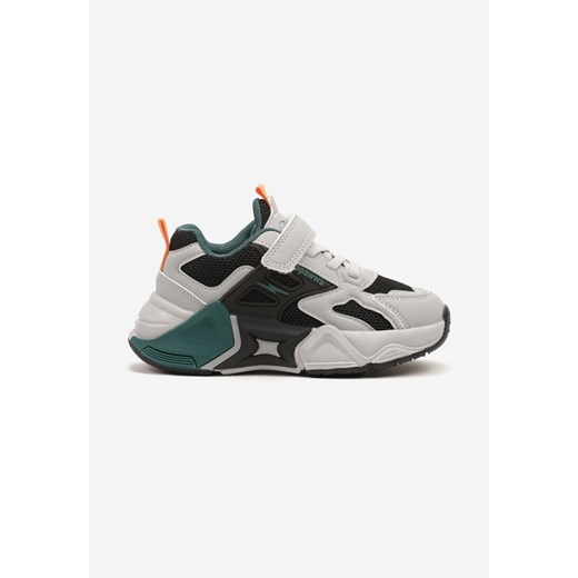 Szaro-Czarne Buty Sportowe Sneakersy Ozdobione Tłoczeniem Reithiel ze sklepu renee.pl w kategorii Buty sportowe dziecięce - zdjęcie 179191392