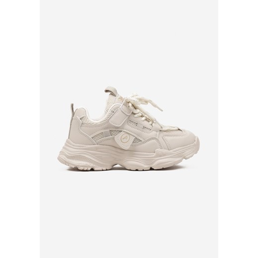 Beżowe Buty Sportowe Sneakersy na Grubej Podeszwie w Stylu Streetwearowym Zelriti ze sklepu renee.pl w kategorii Buty sportowe dziecięce - zdjęcie 179191990