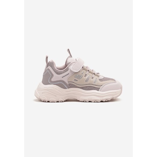 Fioletowe Buty Sportowe Sneakersy z Rzepem i Brokatem Ularienna ze sklepu born2be.pl w kategorii Buty sportowe dziecięce - zdjęcie 179192283