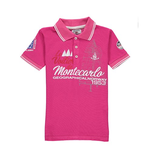 Geographical Norway Koszulka polo &quot;Katche&quot; w kolorze różowym ze sklepu Limango Polska w kategorii Bluzki dziewczęce - zdjęcie 179192522