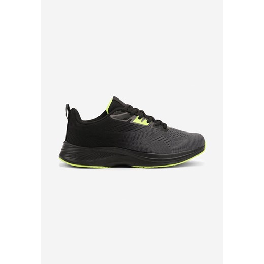 Czarno-Szare Buty Sportowe Sneakersy Ozdobione Tłoczeniem Sarivara ze sklepu born2be.pl w kategorii Buty sportowe męskie - zdjęcie 179193522