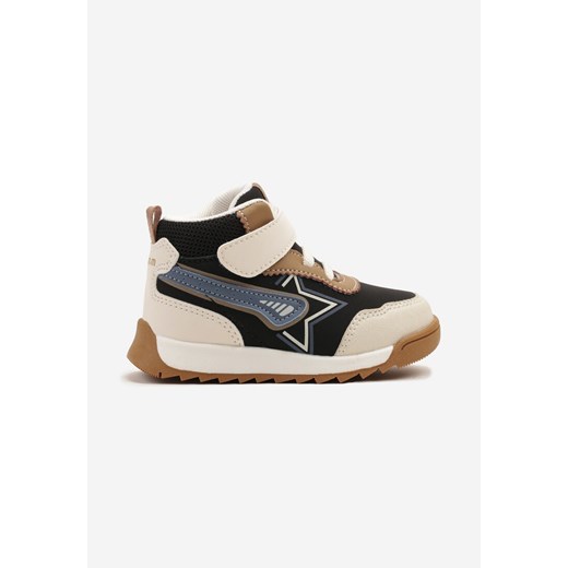 Beżowe Buty Sportowe Sneakersy ze Skórzaną Wkładką i Cholewką za Kostkę Janivania ze sklepu born2be.pl w kategorii Buty sportowe dziecięce - zdjęcie 179193540