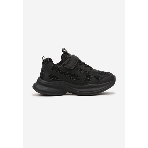 Czarne Buty Sportowe Sneakersy Ozdobione Cyrkoniami Morriti ze sklepu renee.pl w kategorii Buty sportowe dziecięce - zdjęcie 179193720