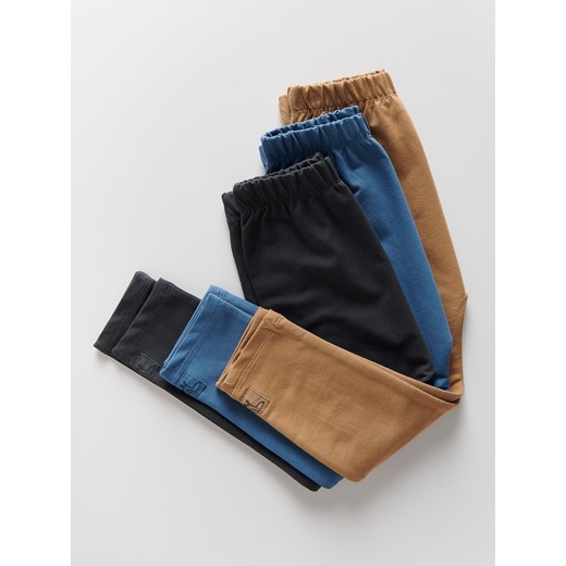 Reserved - Bawełniane legginsy 3 pack - ciemnoszary ze sklepu Reserved w kategorii Spodnie chłopięce - zdjęcie 179195334