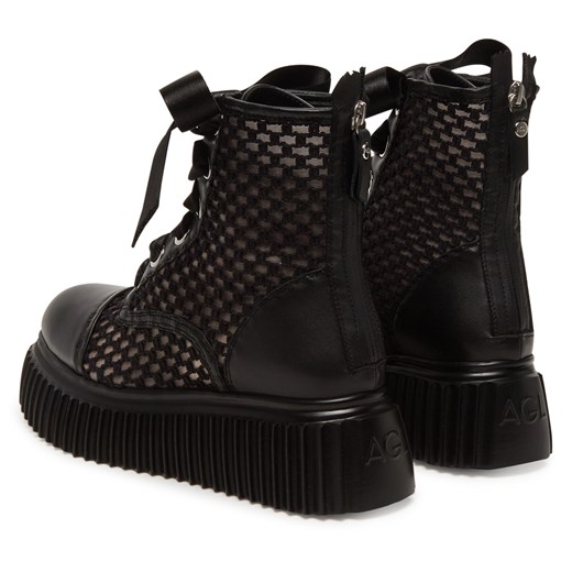 Botki Agl z zamkiem na platformie casual 