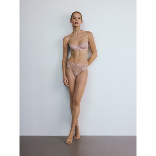 Reserved - Koronkowy biustonosz - brudny róż ze sklepu Reserved w kategorii Biustonosze - zdjęcie 179197813