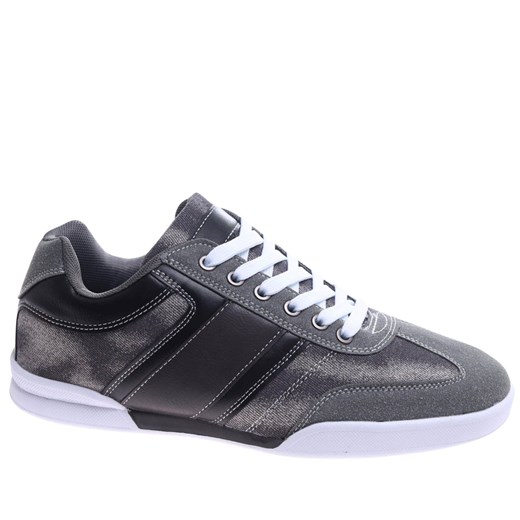 Sznurowane szare trampki męskie /G12-3 17378  GF585/ ze sklepu Pantofelek24.pl w kategorii Trampki męskie - zdjęcie 179199033