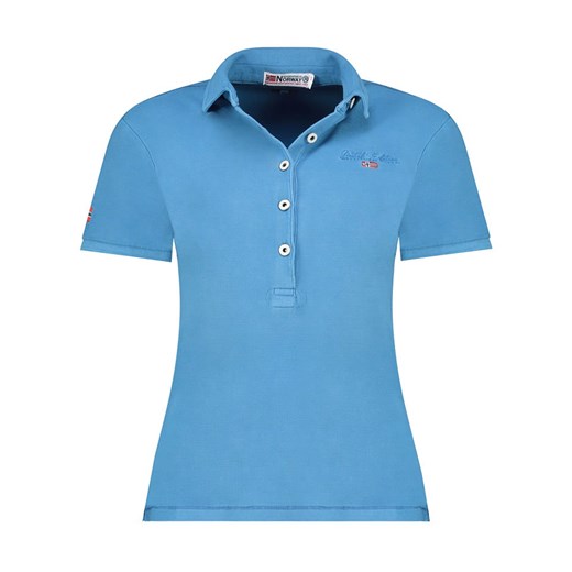 Geographical Norway Koszulka polo &quot;Kars&quot; w kolorze niebieskim ze sklepu Limango Polska w kategorii Bluzki damskie - zdjęcie 179200383