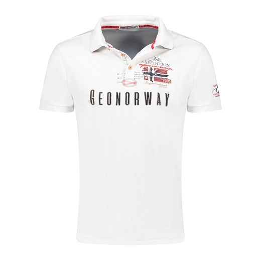 T-shirt męski Geographical Norway biały z krótkimi rękawami