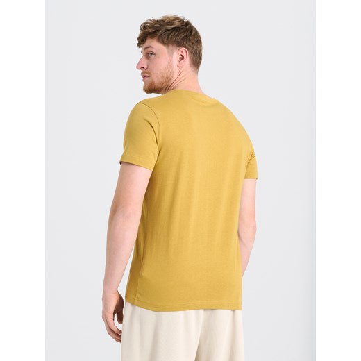 Sinsay t-shirt męski żółty z krótkim rękawem 
