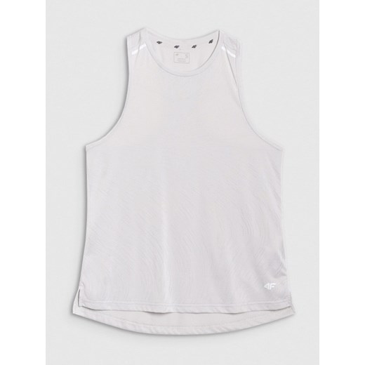 Damski top do biegania 4F 4FWSS25TFSLF427 - szary ze sklepu Sportstylestory.com w kategorii Bluzki damskie - zdjęcie 179203971