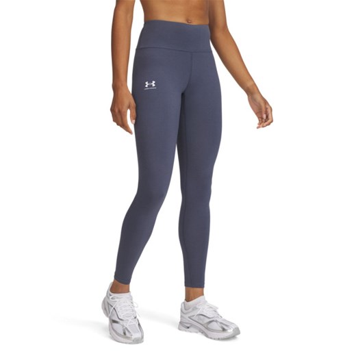 Damskie legginsy dzianinowe z wysokim stanem Under Armour Campus Legging - szare ze sklepu Sportstylestory.com w kategorii Spodnie damskie - zdjęcie 179203993
