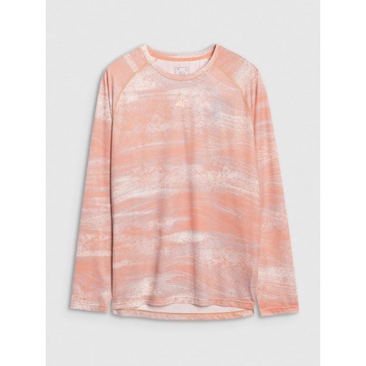 Męski longsleeve kolarski 4F 4FWSS25TFLOM340 - pomarańczowy ze sklepu Sportstylestory.com w kategorii T-shirty męskie - zdjęcie 179204062