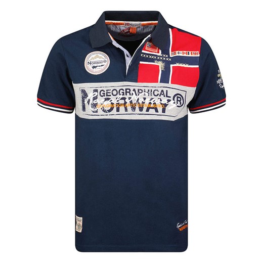 Geographical Norway Koszulka polo &quot;Kidney&quot; w kolorze granatowo-czerwono-białym ze sklepu Limango Polska w kategorii T-shirty chłopięce - zdjęcie 179207153