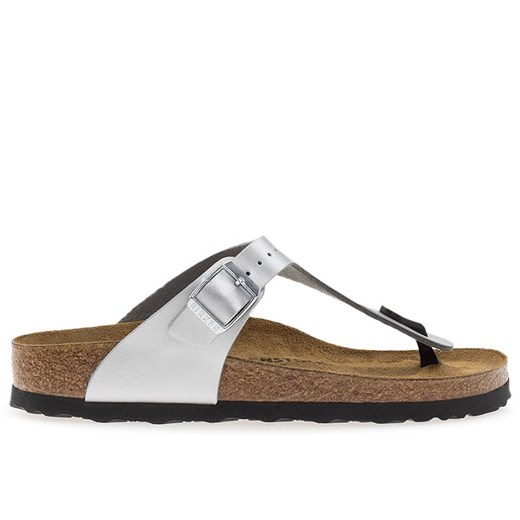 Japonki damskie Birkenstock Gizeh 43853 - srebrne ze sklepu streetstyle24.pl w kategorii Klapki damskie - zdjęcie 179208233